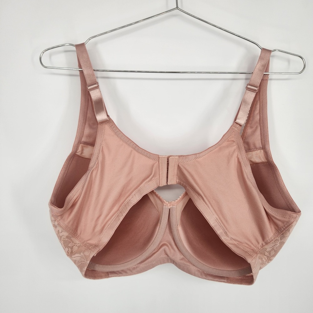 Breezies Wild Rose Lace Unlined Underwire Support Bra Pink 38DD - Picture 4 of 5
